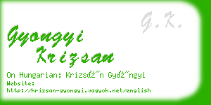 gyongyi krizsan business card